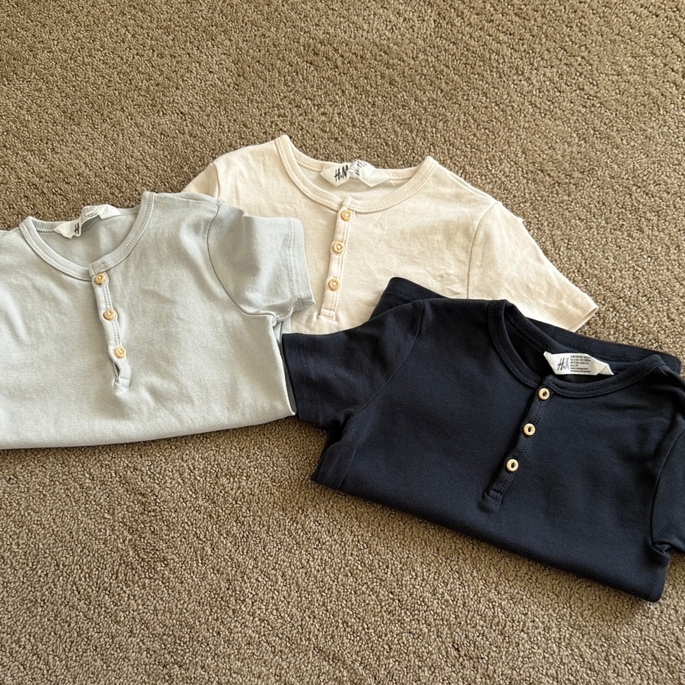 H&M Kids Button Down Shirts - Cream, Gray, and Black